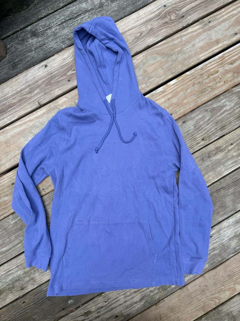 The North Face Men's Waffle Knit Pullover Hoodie, Steel Blue, Size XL (TG)